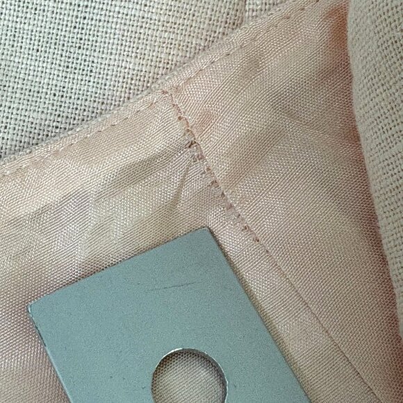 Lauren Ralph Lauren Midi A-Line Skirt Size 18W Pink Lined Side Zip 100% Linen - Picture 6 of 12